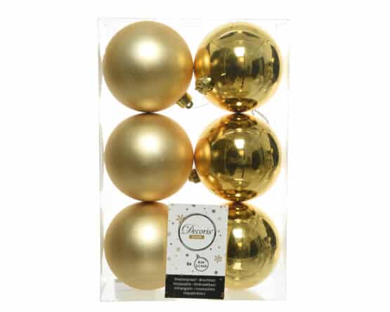 Light Gold Shatterproof Christmas Baubles - Christmas Decorations For Sale Dublin - Christmasland