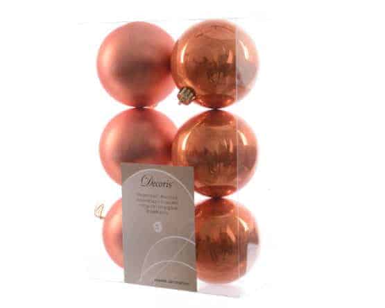 Soft Orange Shatterproof Bauble 8cm pack of 6 for sale in Dublin Ireland, 2 goatstown. Artificial Christmass tree decoration unique baubles. Limited time offer.