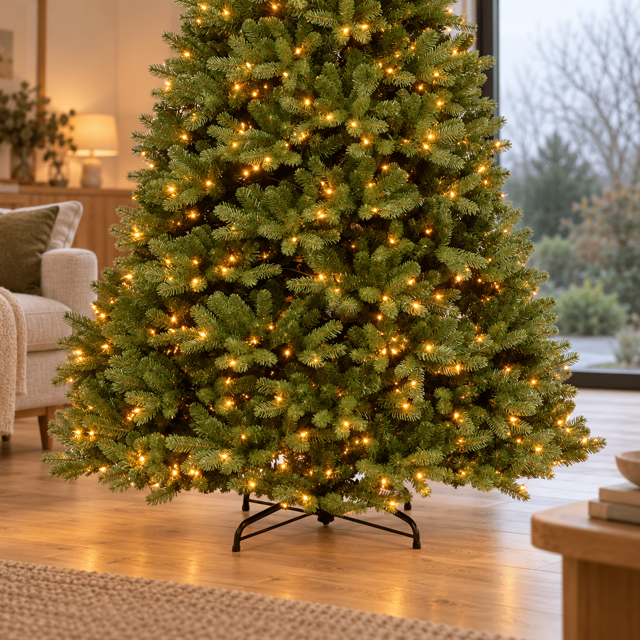 7.5ft Newberry Spruce Pre-Lit Feel Real Artificial Christmas Tree - Image 2