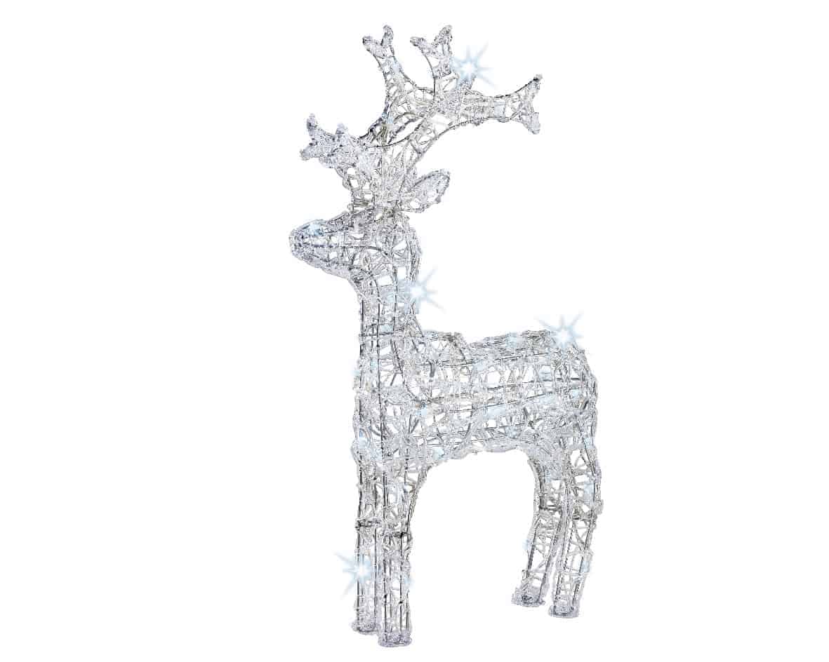 Cool White Led Acrylic Reindeer Lights