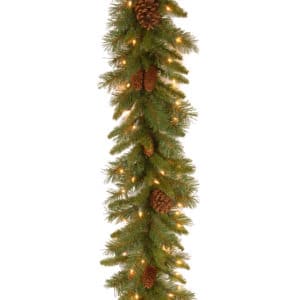 9ft Pre-Lit Pinecone Christmas Garland With 50 Warm White LEDs