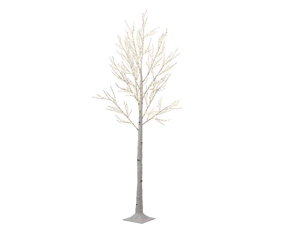 7ft white birch artificial twig christmas tree with 750 micro led