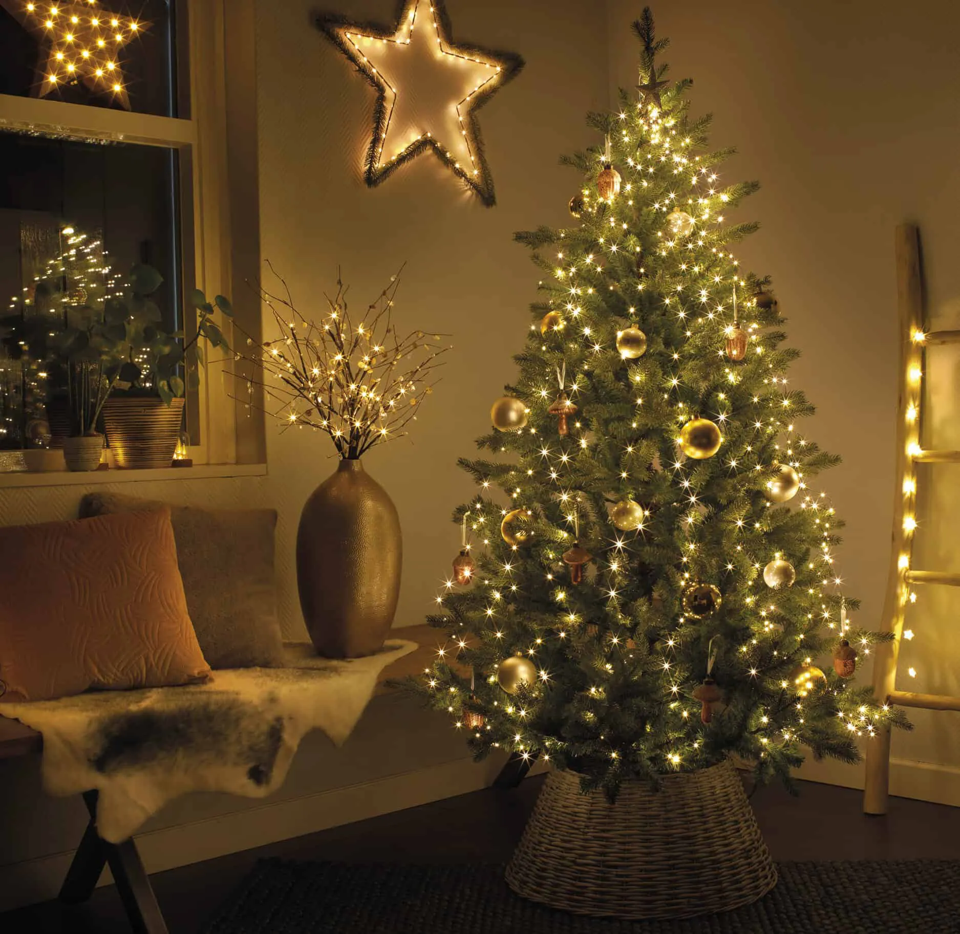 Bunch Micro-LED Tree Lights with Silver Cable Warm White - Xmas Lights For Sale Dublin