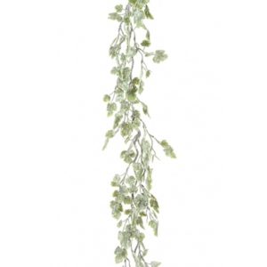 5.5ft Snowy Grape Leaf Christmas Garland