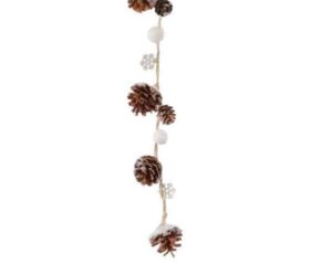 3ft Pinecone Christmas Garland With Snowflakes