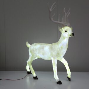 Standing Stag Deer With Cool White LED Lights