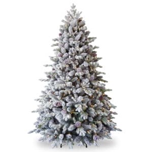 7.5ft Feel Real Snowy Waterford Pine Pre-Lit Artificial Christmas Tree