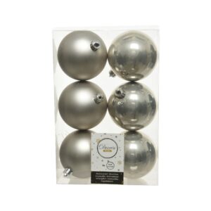 Misty Grey Shatterproof Baubles - Christmas Decorations For Sale Dublin