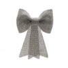 Silver Glitter Bow - Christmas Decorations For Sale Dublin