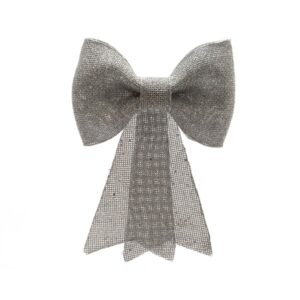 Silver Glitter Bow Small