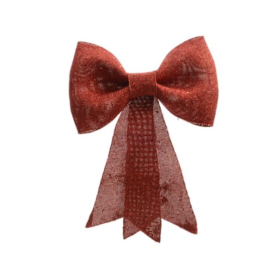 Christmas Bow Red Glitter Small - Christmas Decorations For Sale Dublin