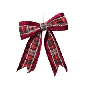 Check Velvet Bow - Christmas Decorations For Sale Dublin