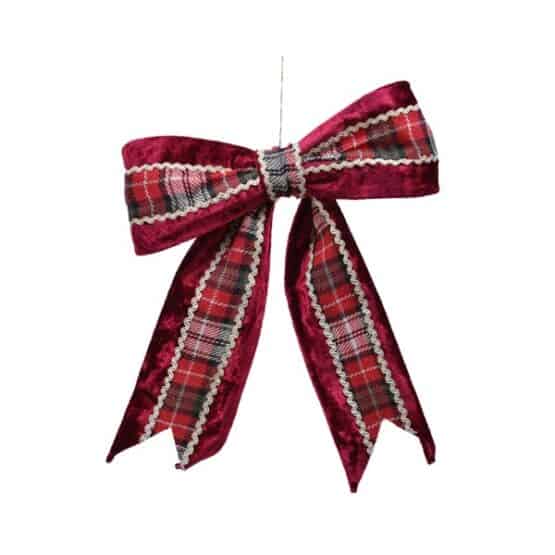 Check Velvet Bow - Christmas Decorations For Sale Dublin