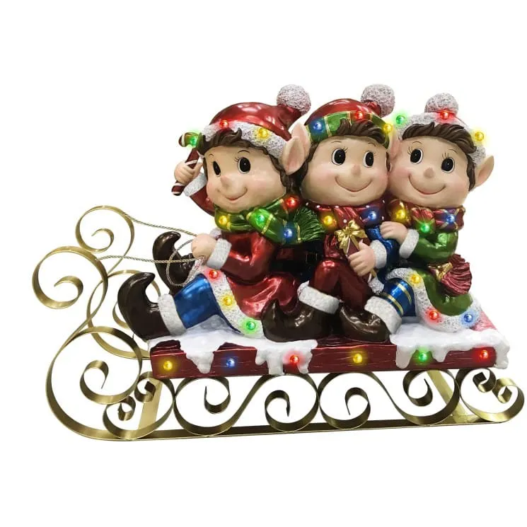 Sledding Elves LED Display - Christmas Decorations For Sale Dublin