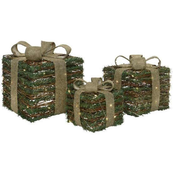 LED Green Gift Box Set - Christmas Decorations For Sale Dublin