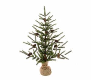 3ft Mini Artificial Christmas Tree in Burlap