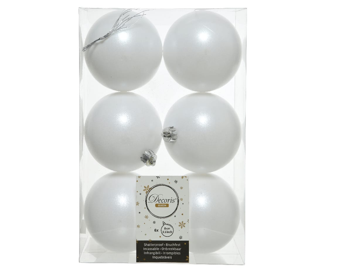 Winter White Christmas Baubles - Christmas Tree Decorations For Sale Dublin