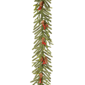 9ft Feel Real Dorchester Fir Christmas Garland With Berries And Cones