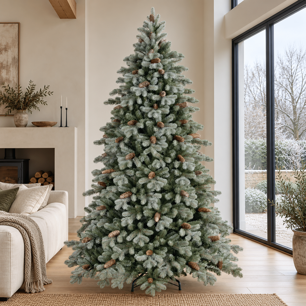 7.5ft Feel Real Frosted Colorado Spruce Artificial Christmas Tree