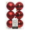 Christmas Baubles Red Pack of Six - Christmas Tree Decorations - Christmasland