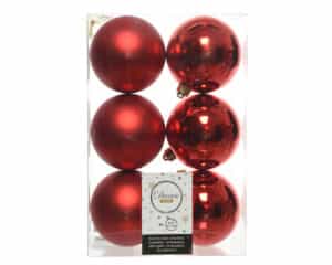 6 Red Christmas Baubles