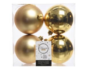 4 Light Gold Christmas Baubles