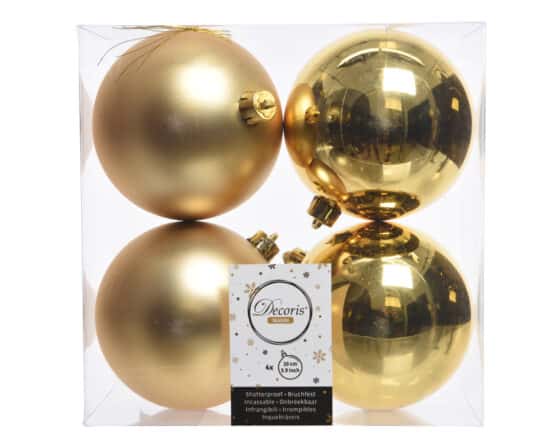 Light Gold Shatterproof Baubles - Christmas Decorations For Sale Dublin