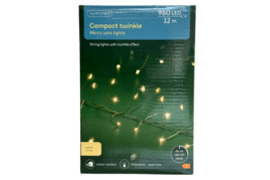 960 Micro LED Compact Twinkle Christmas Lights Warm White Silver Wire
