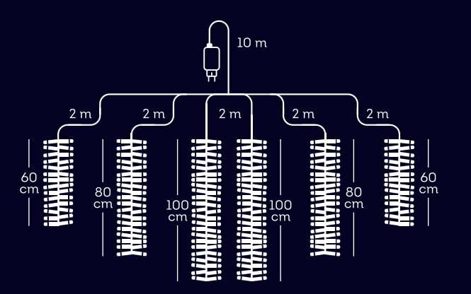 LED Cascade Christmas Lights Warm White - Xmas Lights For Sale Dublin