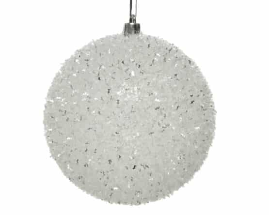 Christmas Bauble White Ice Finish - Christmas Baubles For Sale Dublin