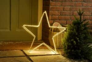 Light Up Open Star - Warm White - 3 Configurations