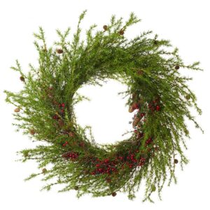 127cm Green Spray And Red Berry Christmas Wreath