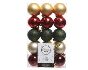Christmas Baubles Mixed Shatterproof - Pack Of 30