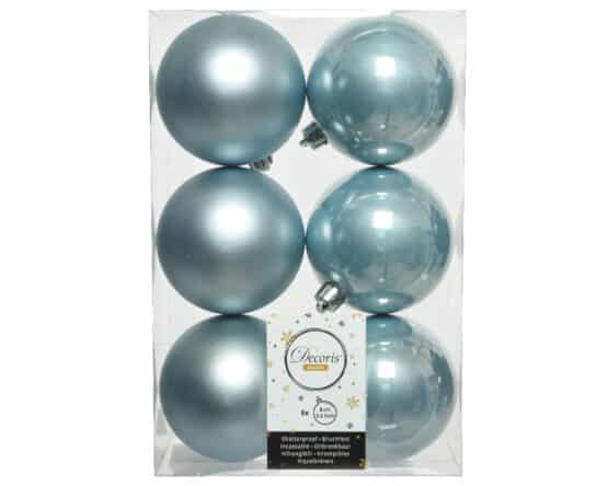 Misty Blue Shatterproof Christmas Baubles (Pack Of Six) - Christmas Decoratons For Sale Dublin