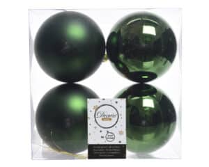 4 Pine Green Christmas Baubles