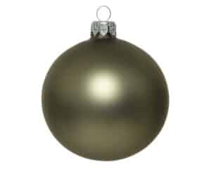 Moss Green Glass Christmas Baubles 8cm