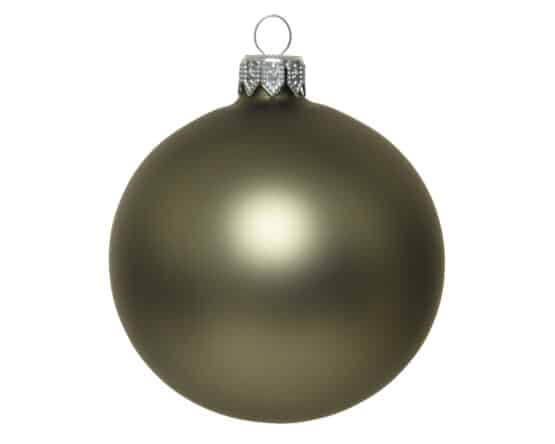 Moss Green Glass Christmas Baubles with Matte Finish - Christmas Decorations For Sale Dublin