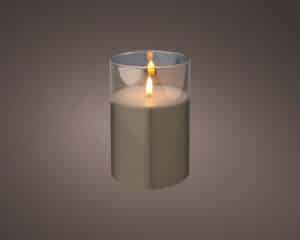 Smokey Grey LED Glass Wick Candle