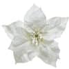 White Poinsettia With Glitter Finish on Clip - Christmas Tree Decorations For Sale Dublin