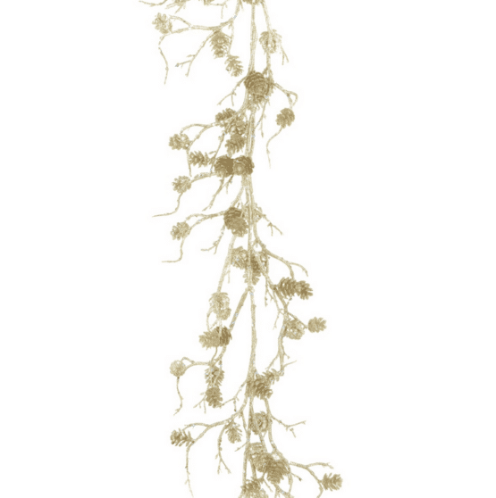 6ft Platinum Sparkle Pine Cone Garland - Christmas Garlands For Sale Dublin