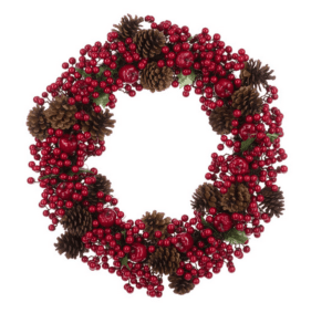 45cm Berry Pinecone Christmas Wreath