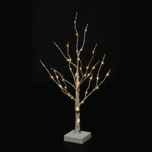 2ft Artificial Birch Christmas Tree with 50 LED Lights