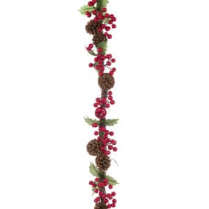 6ft Berry Pinecone Christmas Garland