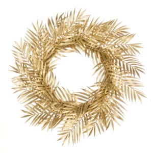 56cm Metallic Gold Fern Christmas Wreath