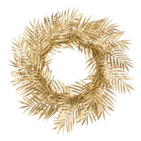 22" (56cm) Metallic Gold Fern Wreath - Christmas Wreaths For Sale Dublin