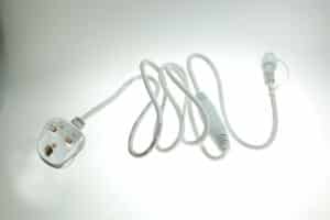 2m White Power Lead for Heavy Duty Connectable Christmas Lights