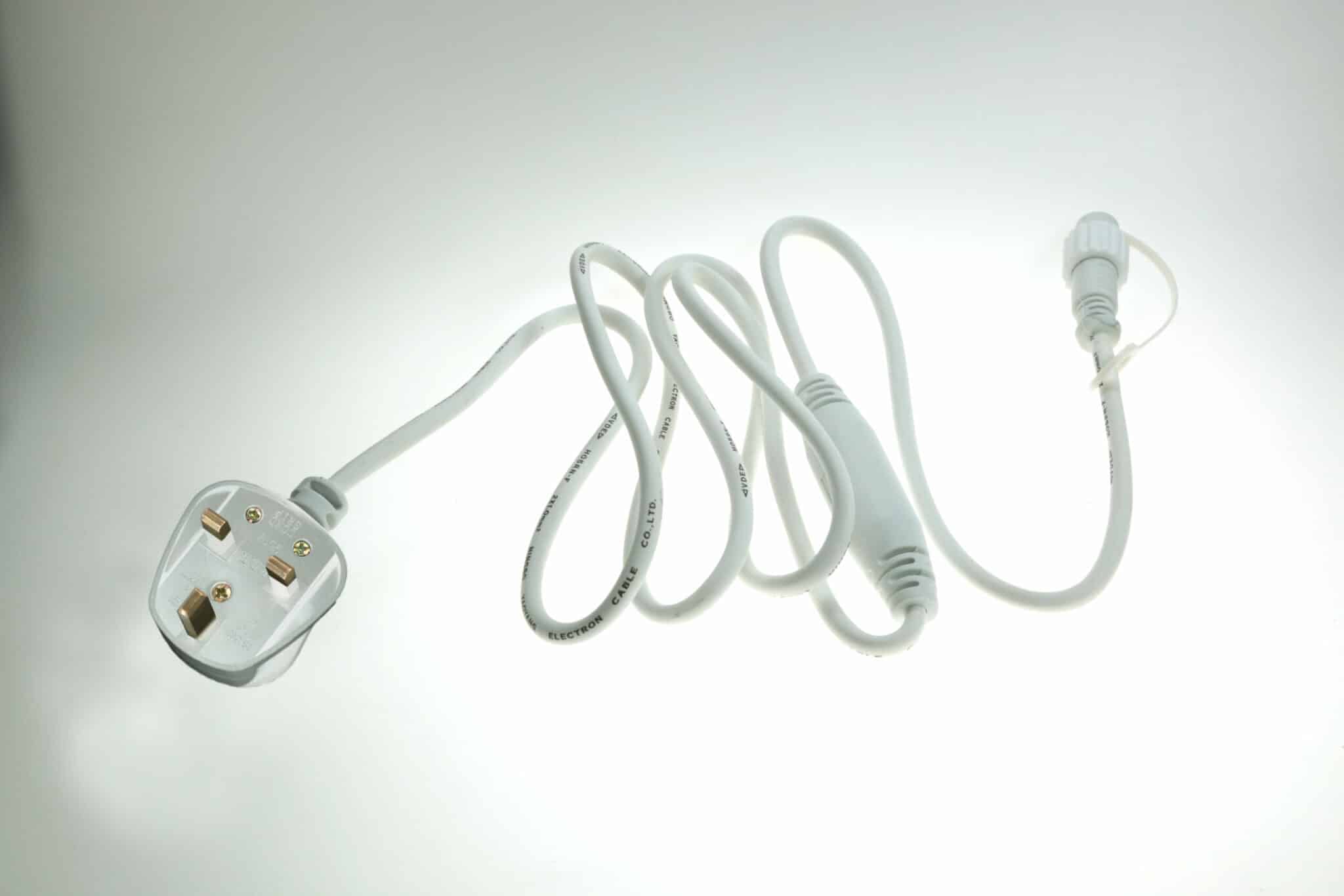 XP 2m White Power Lead for Heavy Duty Connectable Christmas Lights FDL - Christmas Lights For Sale Dublin