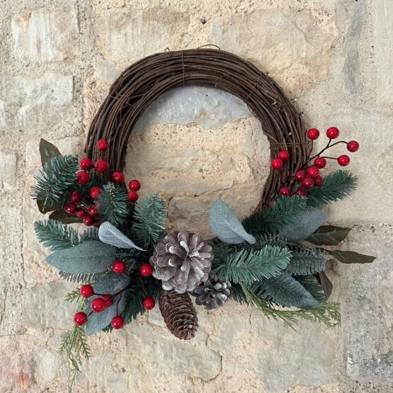 Hawes Berry Rattan Wreath - Christmas Wreaths For Sale Dublin