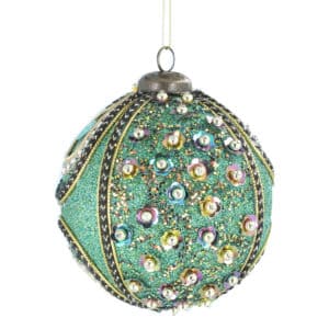 Peacock Green Glitter Braid Sequin Ball