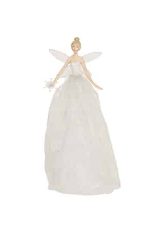 Iridescent Glitter Fabric and Resin Tree Top Fairy - Large